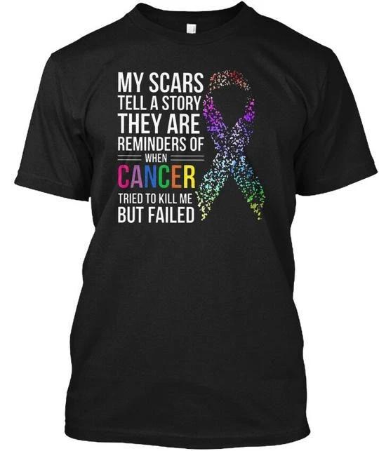 

Cancer Survivors My Scars Tell A Story They T shirt Made in USA Size S to 5XL S