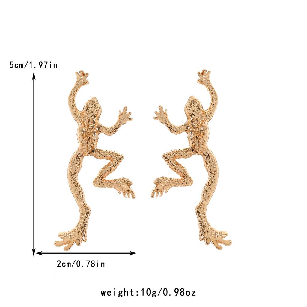 Exaggerated Minimalist Creative Stud Earrings Women Frog Shape Earrings Fashion Fun Jewelry Gifts for Friends Party Accessories