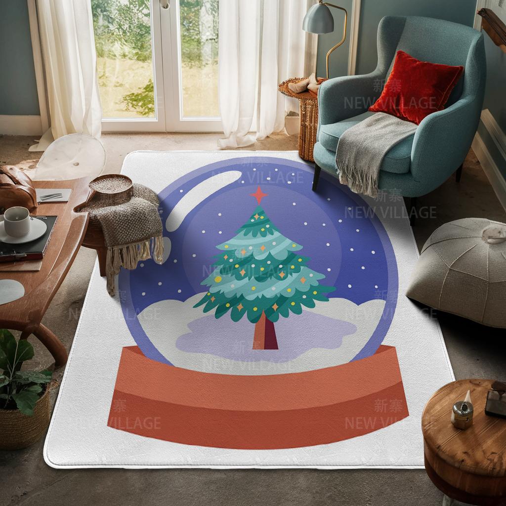 House Entrance Carpet Home Door Mat Living Room Bath Foot Bathroom Non-slip Water Absorption Rugs Bath Merry Christmas Winter