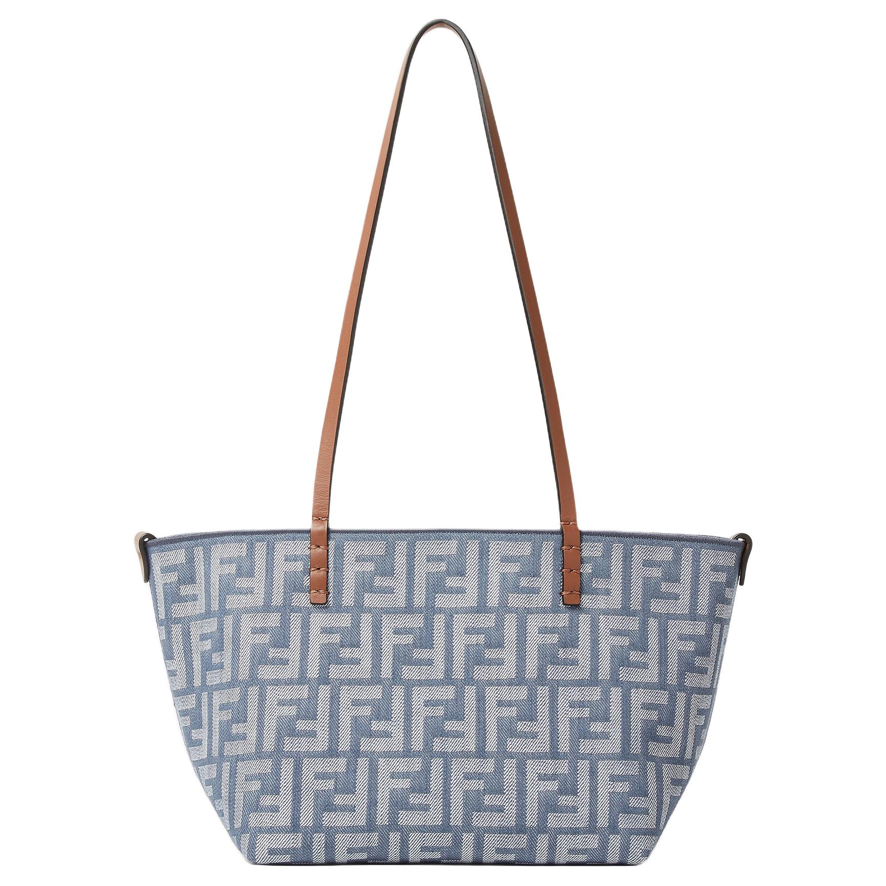 

Fendi Roll Reversible Design Gold Accents Metal Details Cotton Tote Bag Shopping Bag Shoulder Bag Small Women Tote Bags Blue 8BH424-AUT4-F1SXQ Basic Set (Bag+Dust Bag)