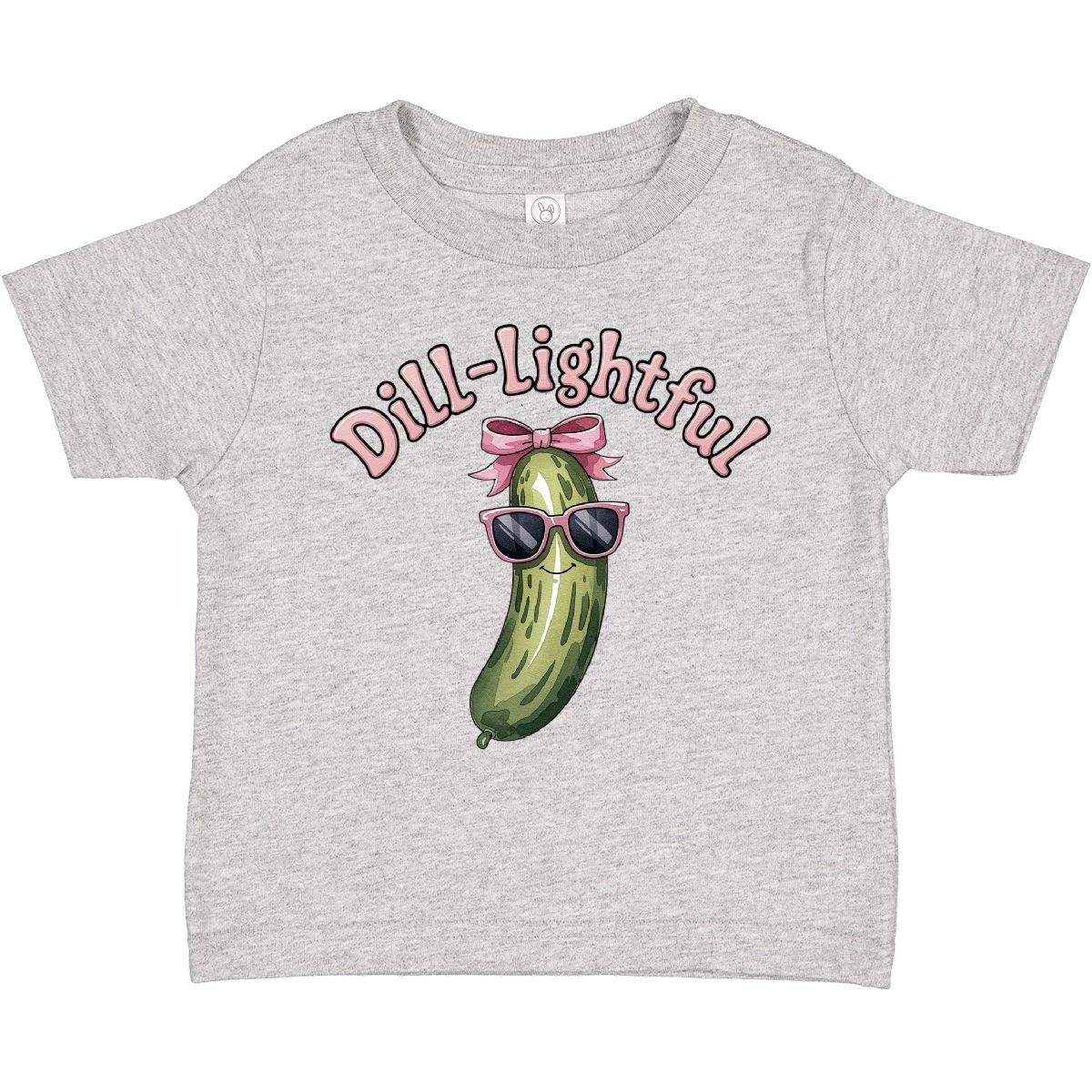 Inktastic Dill-Lightful Pickle Toddler T-Shirt Dill Delightful Food Sunglasses 140