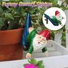Funny Dwarf Statue with Pants Hanging Branches White Beard Dwarf Sculpture Mini Gnome Hanging Decor for Yard Porch Decoration