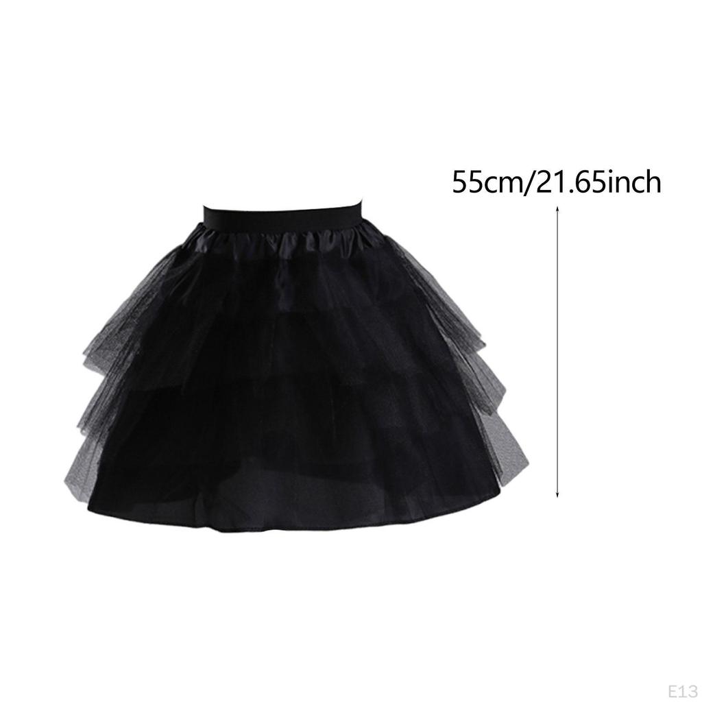 Petticoat Lightweight Flower Girl Crinoline Underskirt Soft Yarn Elastic Waist Boneless Skirt
