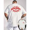 New Summer Men's Casual Short-Sleeve T-Shirt with Ribbed Crew Neck, Refreshing and Comfortable, Western Cowboy Style Print for Outdoor Activities