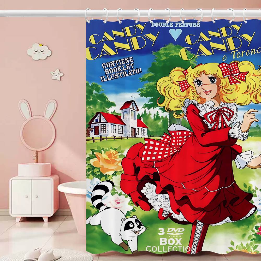 

Anime Manga Candy Shower Curtain - Water-Repellent And Leak-Resistant, Mold And Mildew Resistant For 90x180 cm