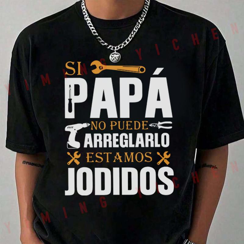 If Dad Can't Fix It We're Screwed T-Shirt Moto Riders Men's Casual O-Neck Tops Tee 2026