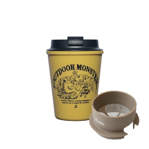 RIVERS Wall Mug Sleek Unplugged ODM Mustard & Micro Coffee Dripper 2 Tan, Outdoor Use, Easy Dripper Set