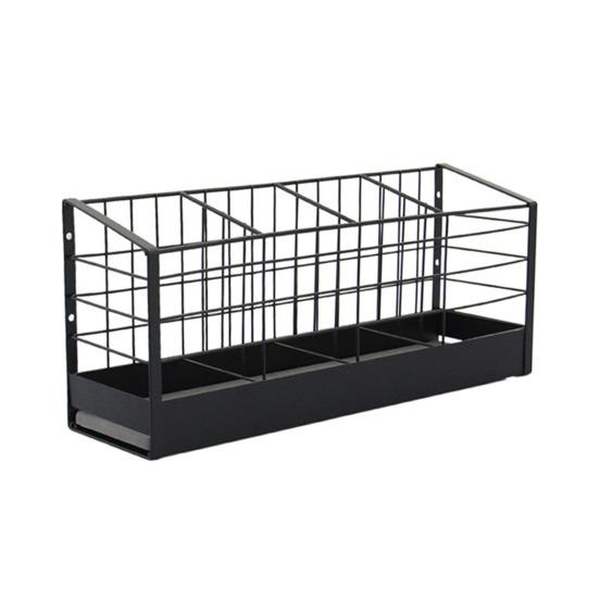 

Подставка для сушки посуды, держатель для кухонных принадлежностей, большая вместимость, легко моется, многоцелевая дренажная корзина, органайзер для кухонных принадлежностей чёрный