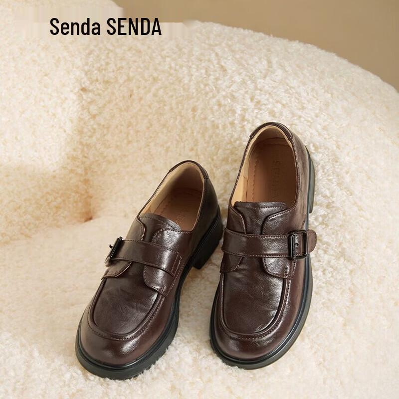 SENDA Women's Thick-Soled British Style Casual Oxford Shoes XUK01CA5