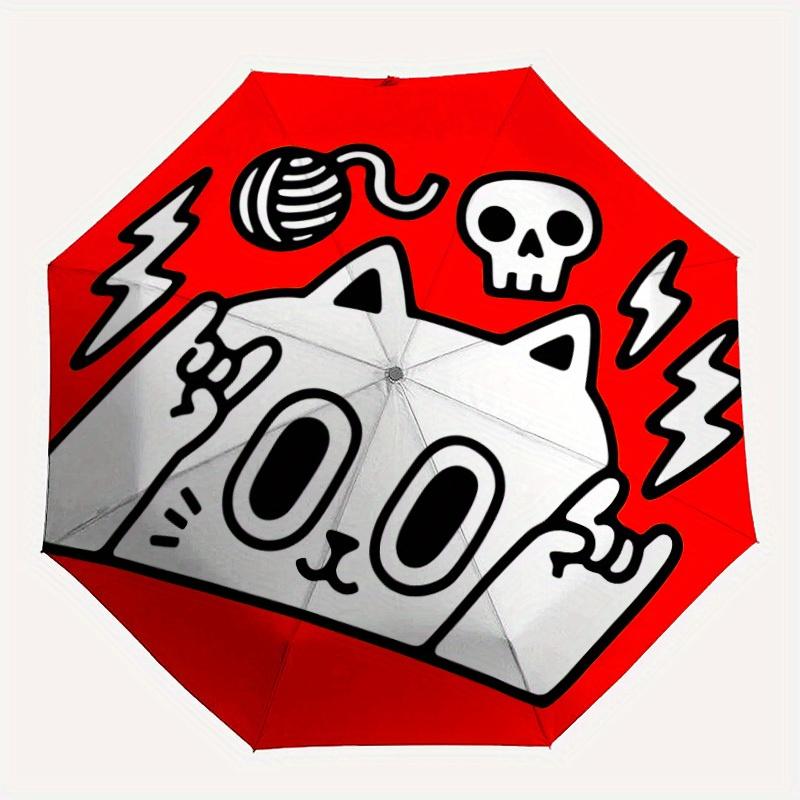 1pc Cat, Lightning Bolt Automatic Open/close Folding Umbrella, Compact Portable Travel Umbrella,Cute Umbrella, Durable Construction yy250804101