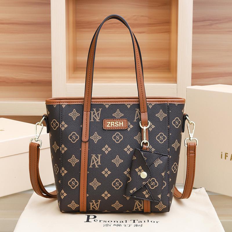 

Новая женская сумка большой вместимости, студенческая наплечная сумка-мессенджер, принт в ретро-стиле, портативная сумка-ведро коричневый