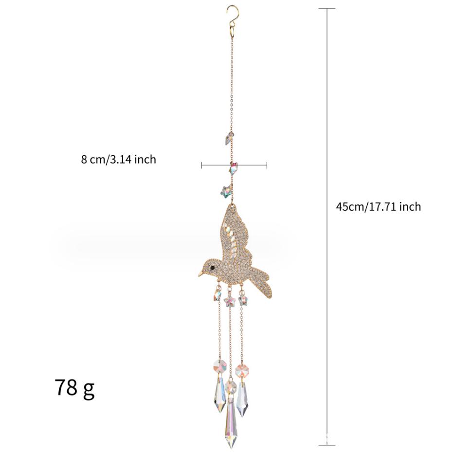 Crystal Windchime Love Heart Pendant Hanging Wind Chimes Sun Catchers Window Rainbow Chaser Outdoor Garden Home Decor Gifts