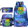 Funny Cartoon Geometry Dash Backpack 3pcs Set Students School Bags School Girls Boys Sports Bookbag Edition Trendy Backpack