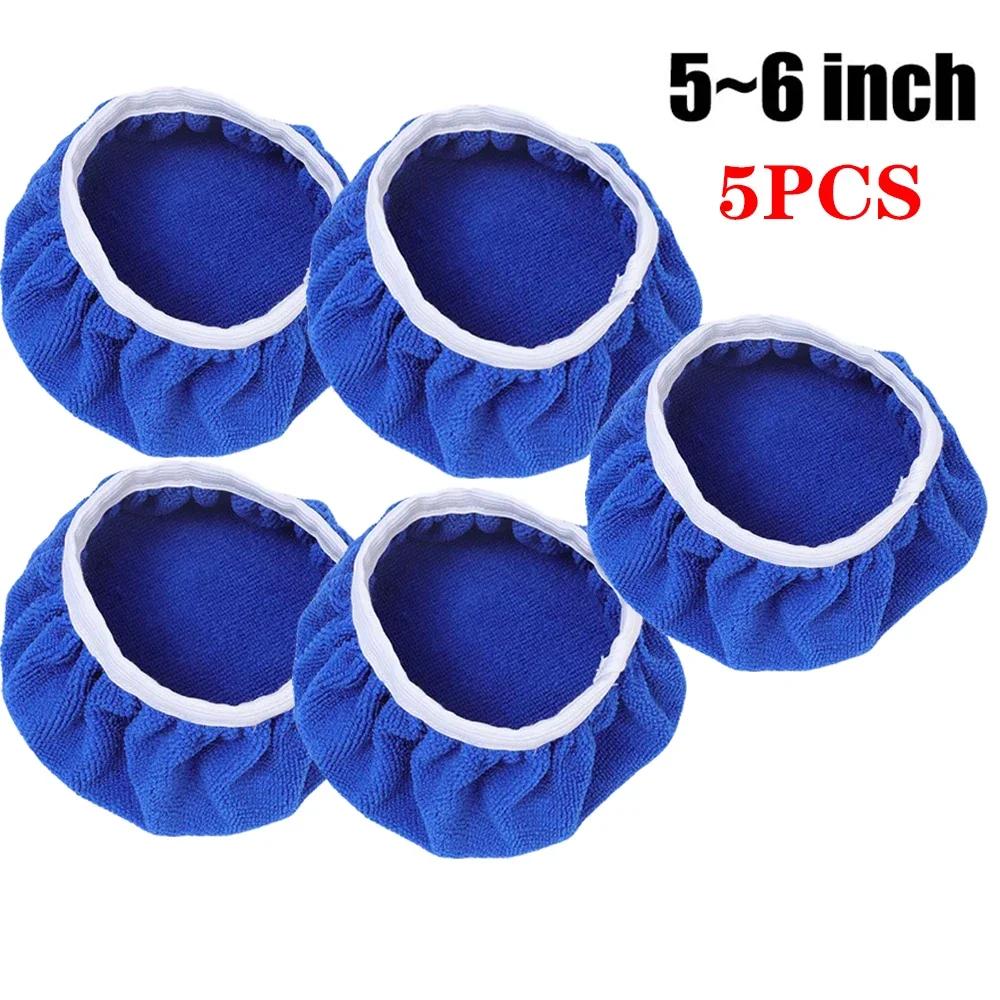 5-10inches Car Microfiber Polisher Pad Wash Buffer Waxing Sleeve Bonnet Polishing Hood for House Auto Cleaning Accessories 10PCS