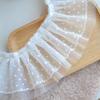 1 Yard Elegant White Polka Dot Mesh Lace Ribbon, 6cm Wide - Ideal for DIY Dresses, Skirts, Curtains & Crafts DIY Clothing Accessorie