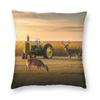 Whitetail Corn Fields Square Pillowcase Polyester Linen Velvet Pattern Zip Decorative Car Cushion Case