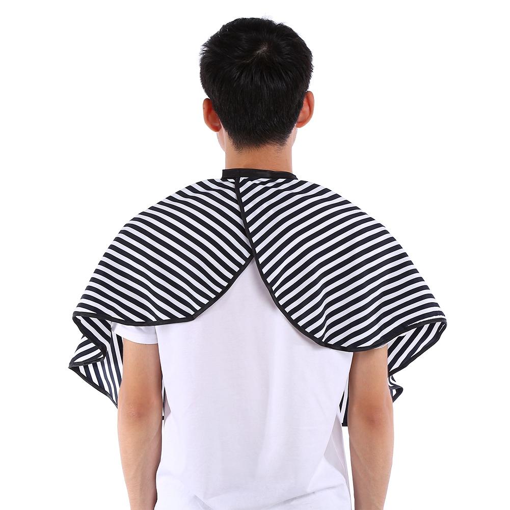 Soft Cloth Hair Cutting Barber Cape Hairdressing Salon Gown Bib Apron Vertical Stripes
