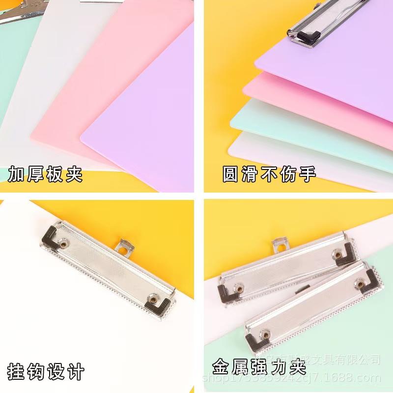 Simples A4 A5 A6 Bill Clipboard Bloco de notas Clip Board Folha solta Caderno Arquivo Grampos de escrita Suporte de papel Material escolar de escritório