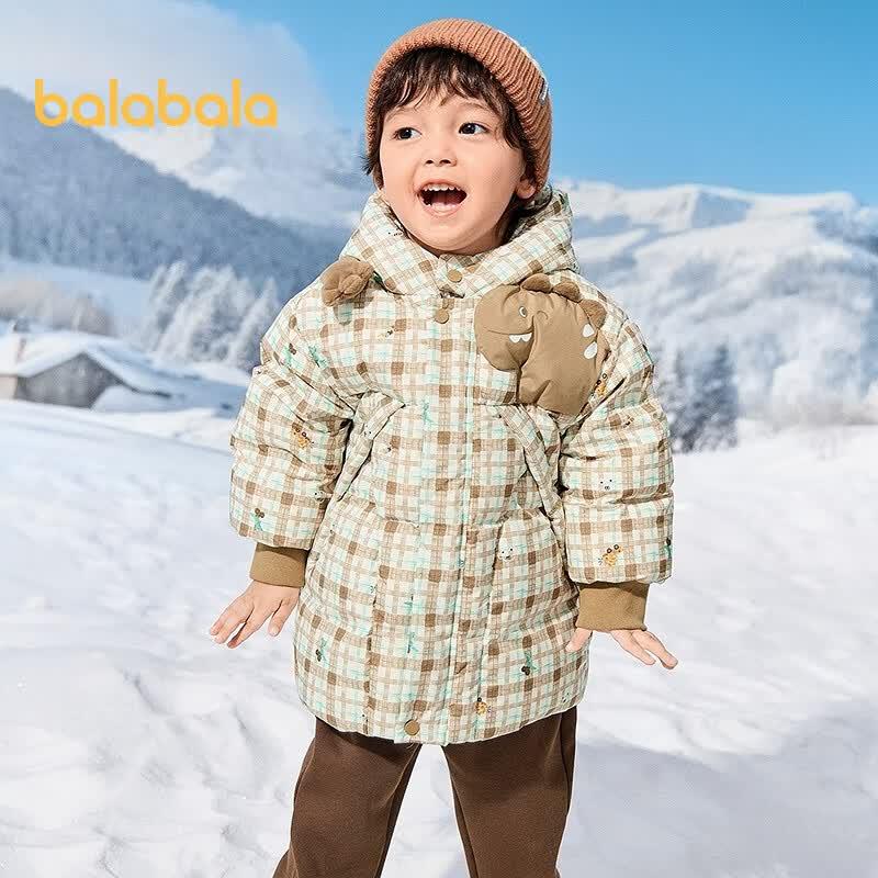 Balabala Boys' Winter Hooded Down Jacket