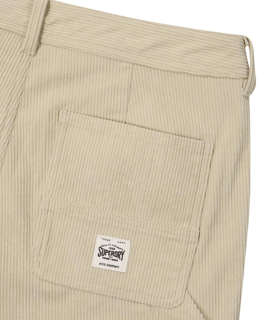 Syupeodeulai Corduroy Straight Carpenter Pants Beige