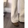 Apricot Micro-Flare High-Waisted Jeans for Women - 2026 Spring/Autumn Petite Style Flattering White Horseshoe Flare Pants