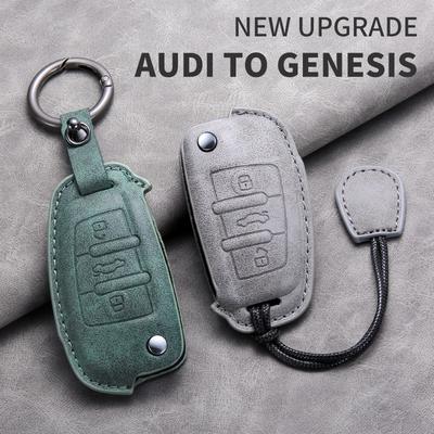 Leather Car Flip Key Case Cover Shell for A1 A3 A4 8P 8L 8V A5 B6 B7 A6 A7 C5 C6 Q3 Q5 Q7 4F S3 S4 S6 RS3 TT Protector Fob