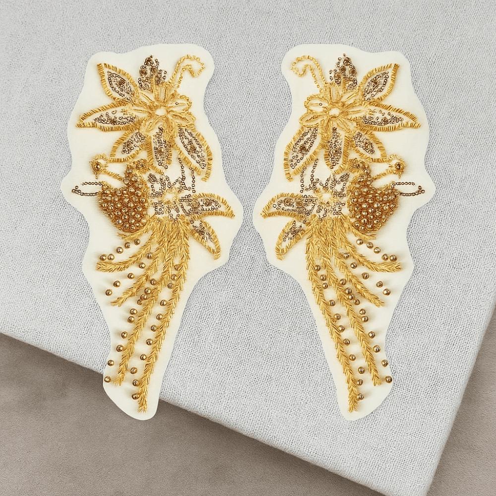 Mesh Fabric Clothing Applique Handmade Nail Beads Patch Repair Clothes Patches  Women Clothes