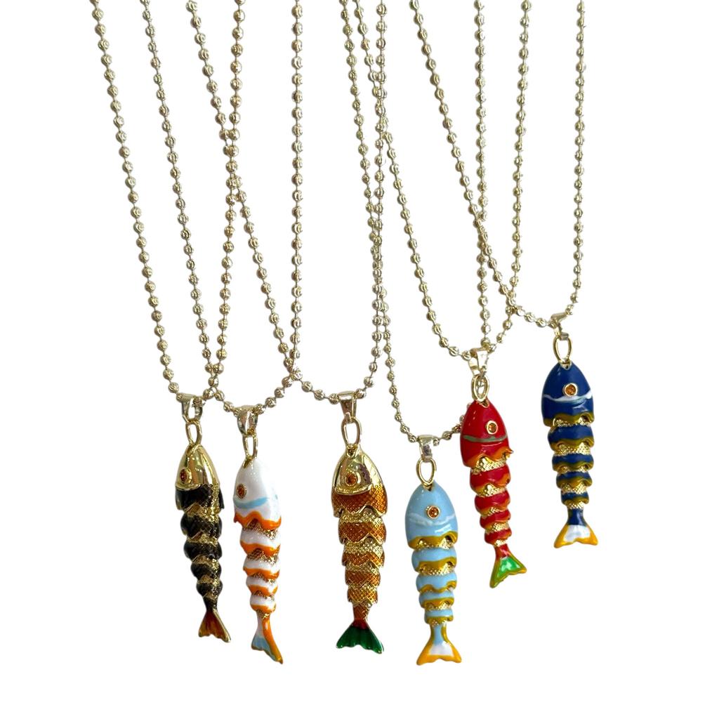Stilvolle Fisch-Halskette mit Meeresmotiv, Benutzerfreundliche Kupfer-Schlüsselbein-Kette, Schmuck für den täglichen Gebrauch, Mehrere Farboptionen