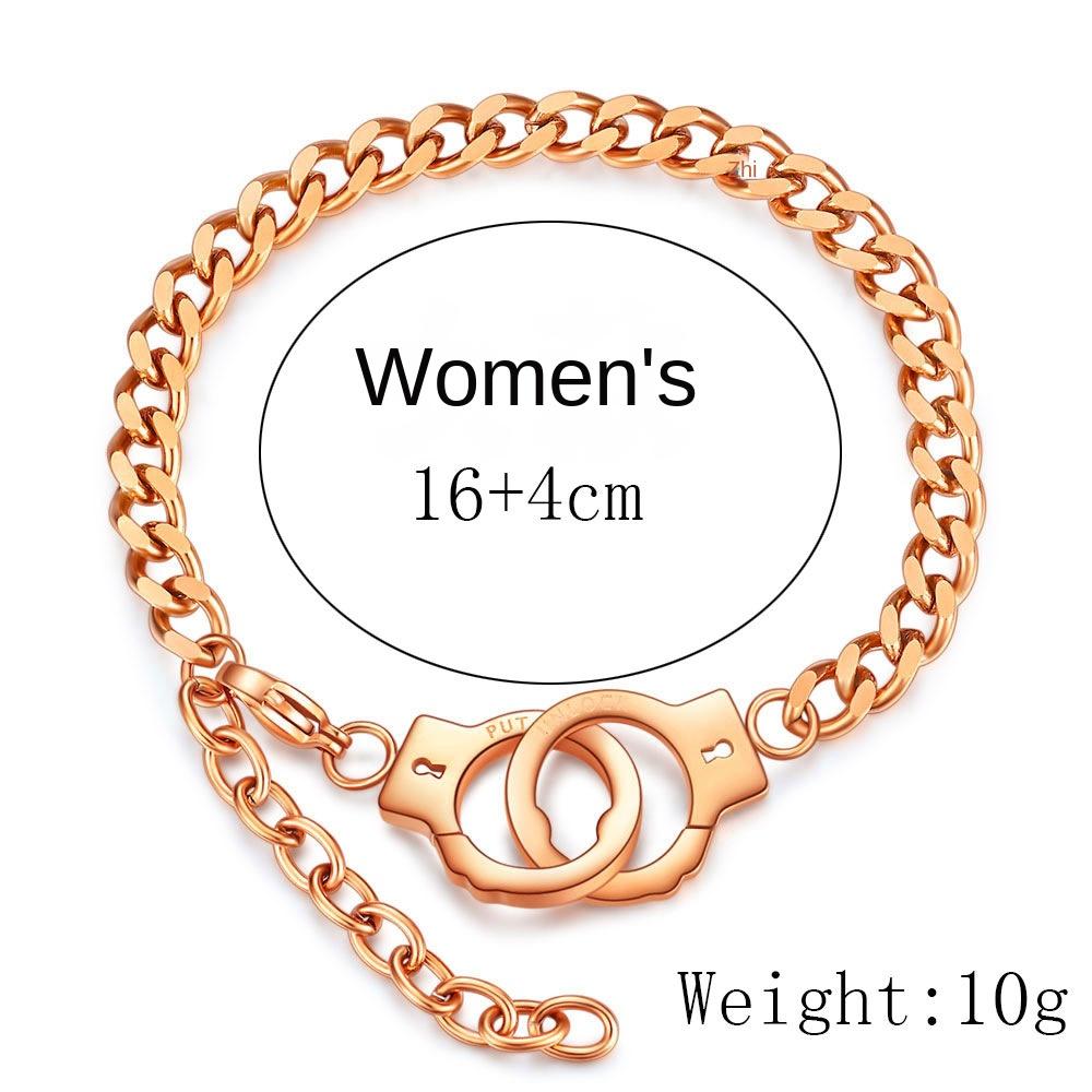 

Простий особистий браслет із наручниками з титанової сталі, браслет для пар, жіночий