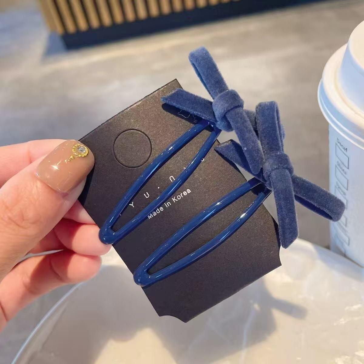 Elegant Korean Velvet Bow Hair Clip