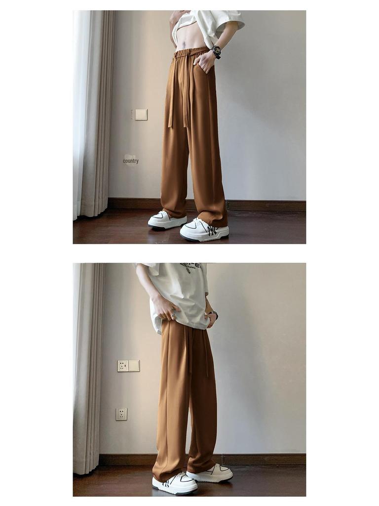 Brit Yuppie Tarzı İtalyan Drapeli Buz İpek İpli Pantolon