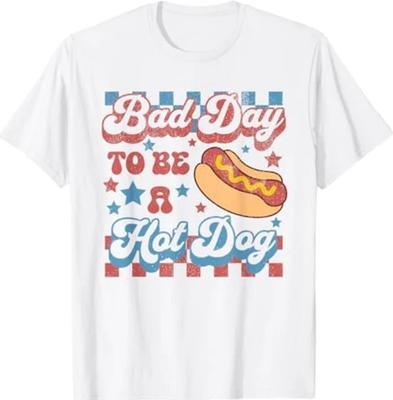 Bad Day To Be A Hot Dog Funny BBQ Grilling 4th Of July T-Shirt