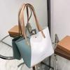 Urban Simple Portable Tote Bag Contrasting Color Bronzing Makeup Mobile Phone Change Women's Bag