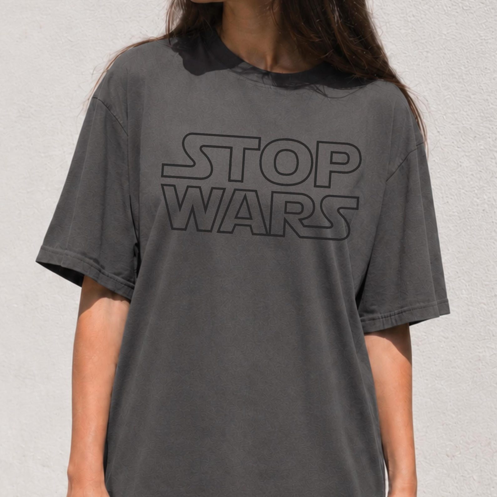 Unisex STOP WARS T-Shirt, Retro Text Tee, Anti-War Statement, Vintage T-Shirt, Minimalist Activist Apparel, Social Awareness T-Shirt M