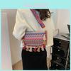 Ethnic Style Canvas Crossbody Bag With Tassels For Daily Use