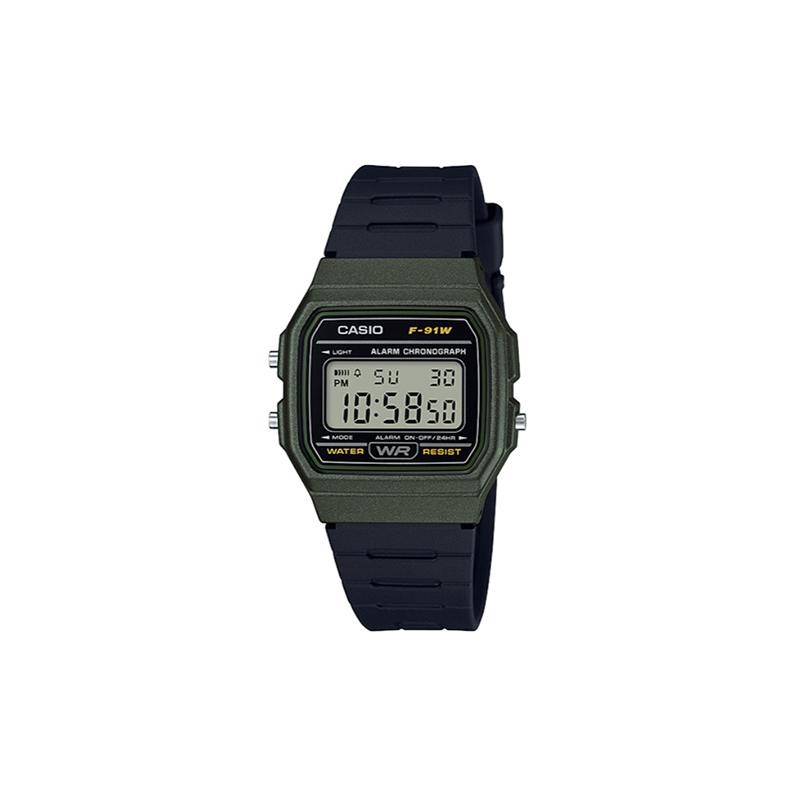 

Casio YOUTH series-silica gel small square small square watch classic retro waterproof digital display electronic quartz movement resin F-91WM-3A чорний