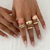 Geometric Adjustable Ethnic Open Ring Set Fashion Jewelry Aesthetic Retro Vintage Punk Gold Color Knuckle Joint Rings Irregular Accessories
