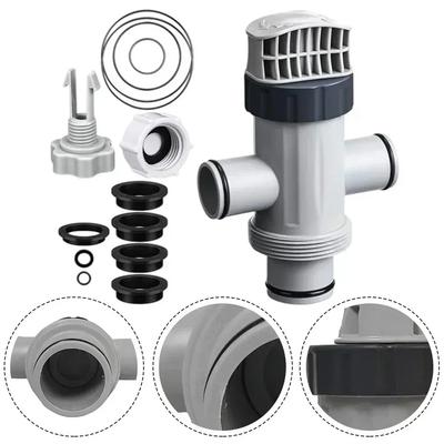 14 Pcs Pool Filtration Accessory Set with Dual Split Hose Valve & Drain Cap Enhance For Intex Pool Maintenance