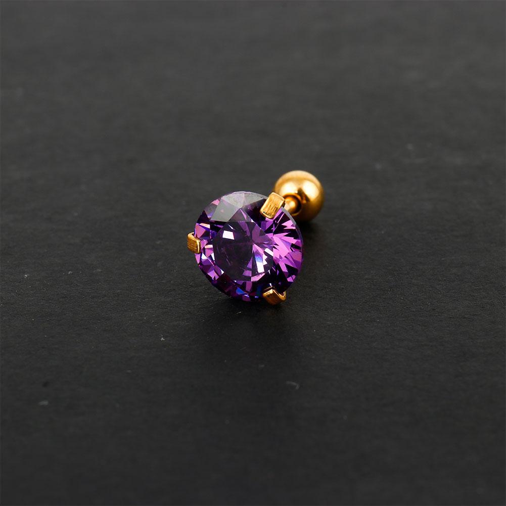 

9 Colors Fashion CZ 3 Prong Tragus Cartilage Stainless Steel Ear Stud Crystal Zircon Earrings Piercing Jewelry 8mm
