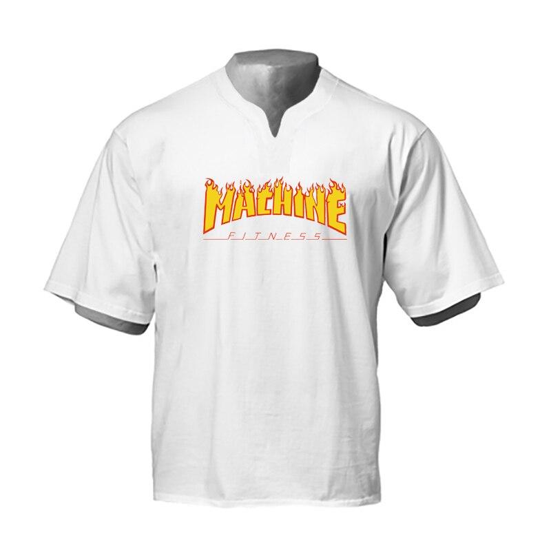 

Muscleguys Мужская хлопковая ретро с коротким рукавом Модное письмо Горячее тиснение Красивая футболка XXL белый