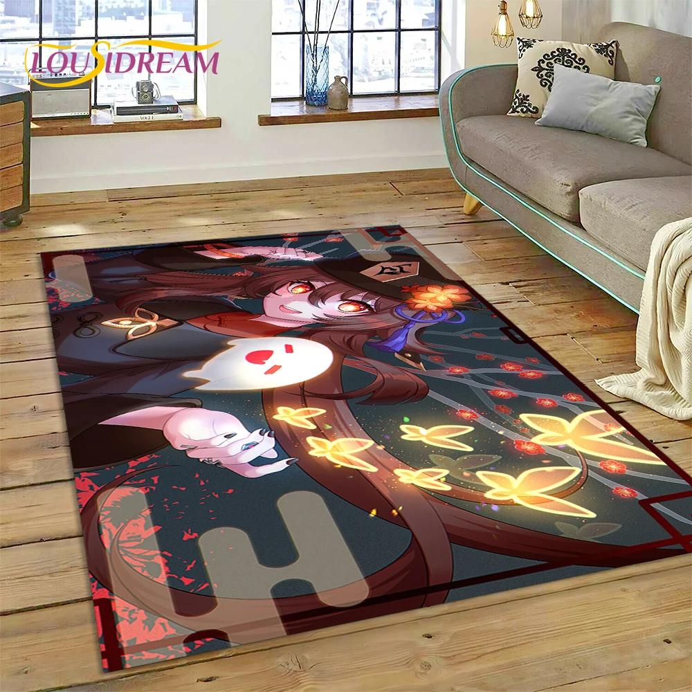 3D Latest Genshin Impact Cartoon Game Rug Carpet for Living Room Bedroom Home Decor,Floor Mat Non-slip Decoration for Sofa Gift