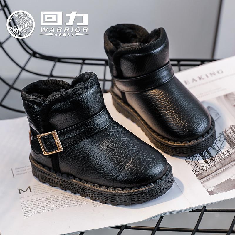 

WARRIOR Одноклассник Зимние сапоги Новый Зимний Бархатный Утепленный Теплый Ботинки для Мальчиков Девочек Большая Хлопковая Обувь 26