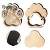 Pet Keepsake Memorial Frame Wooden Paw‑Shaped Picture Frame, Photo with Fur Box Storage Compartment, Loss Remembrance Tabletop Ornament for Dog Cat