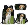 Trendy Popular Novelty Dog 3D Print 3pcs/Set Pupil School Bags Laptop Daypack Backpack Inclined Shoulder Bag Pencil Case