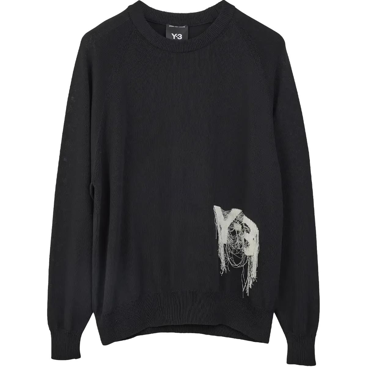 

Мужской трикотажный свитшот adidas Y-3 с логотипом, черный, уличная одежда JL8752 L