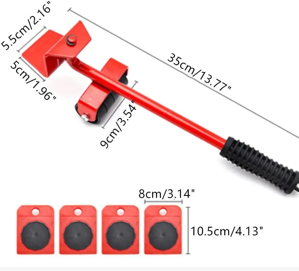 1Set Heavy Furniture Lift Furniture Mobile Transport Roller Set Heavy Furniture Lift Caster Tool Mobile Furniture Assistant