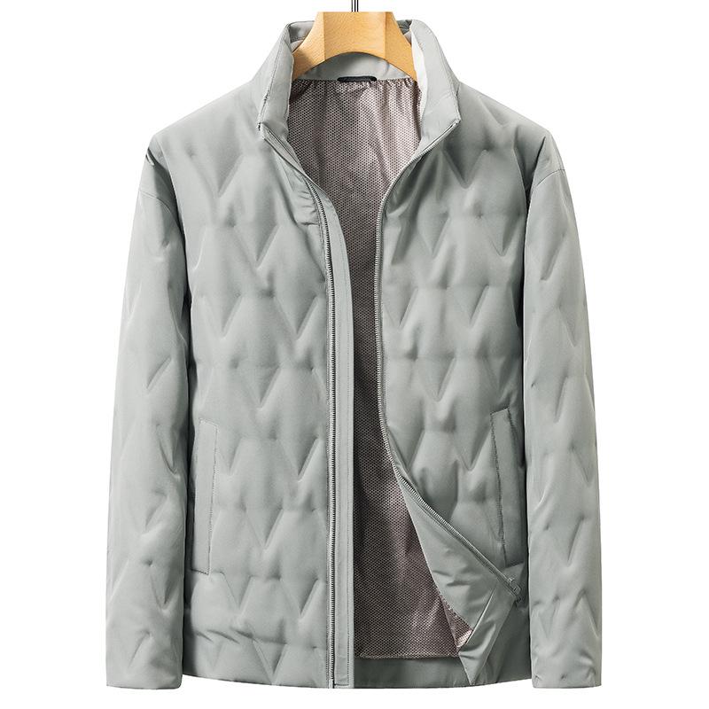 

Trendy Men s Winter Down Jacket - 90% White Duck Down, Warm Stand Collar, Thickened Casual Outerwear for Youth. 4XL (185-200 jin) сірий