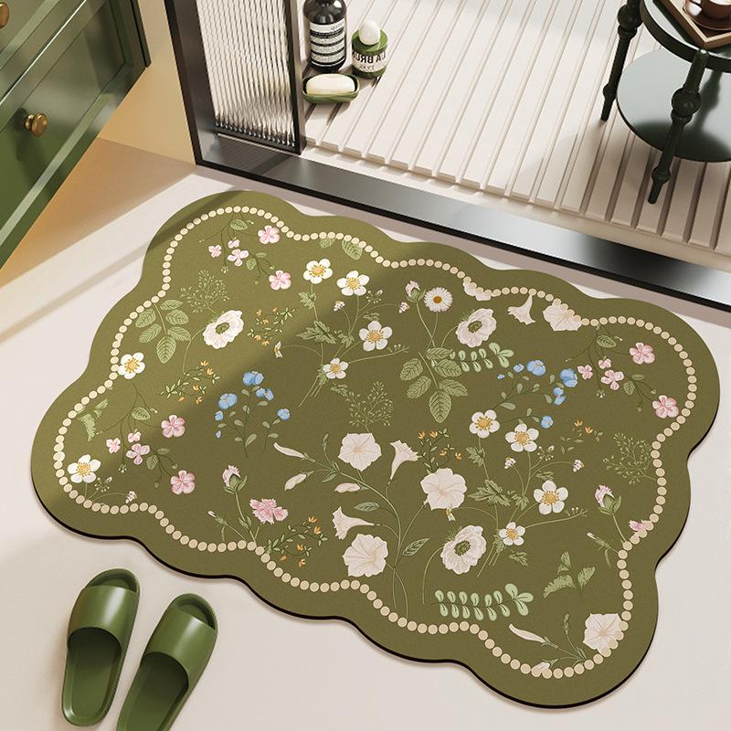 

Green Forest Quick-Dry Diatomaceous Bathroom Mat - Absorbent, Stain-Resistant, Easy-Clean, Anti-Slip Foot Pad 40x60cm