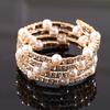 Jewelry Fashion Multi-layer Pearl Diamond Winding Spiral Bracelet Bridal Pearl Bracelet