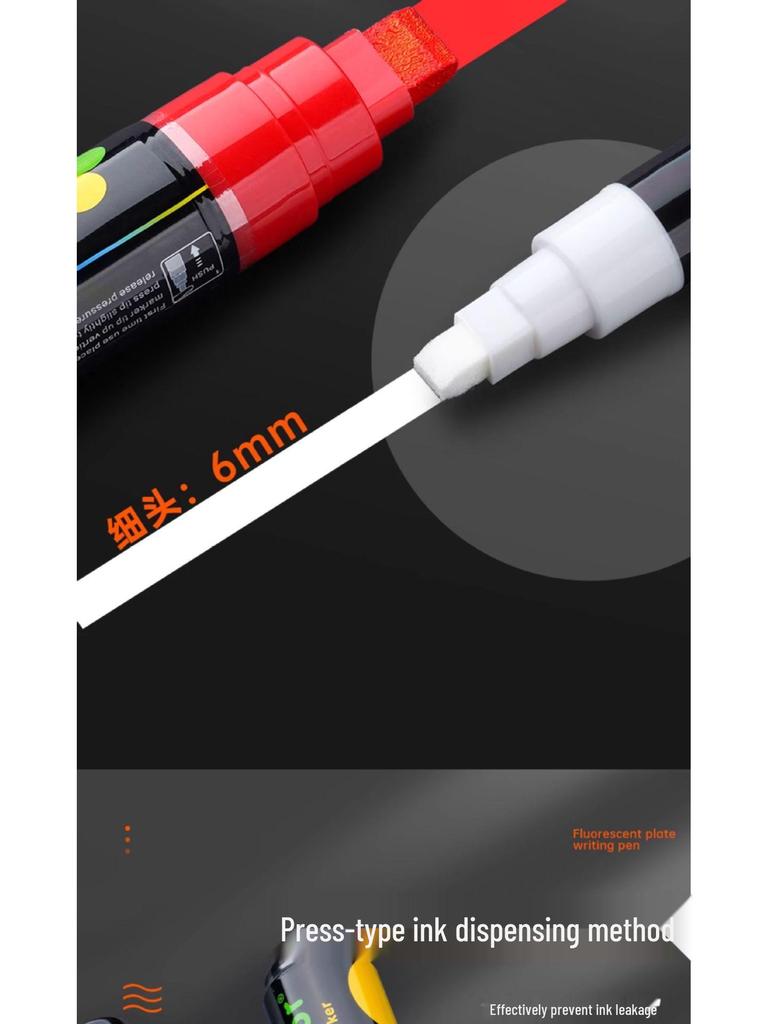 LED Fluorescencyjne Markery do Tablic - Na Bazie Wody, Wielokolorowe, Świecące Narzędzia do Pisania